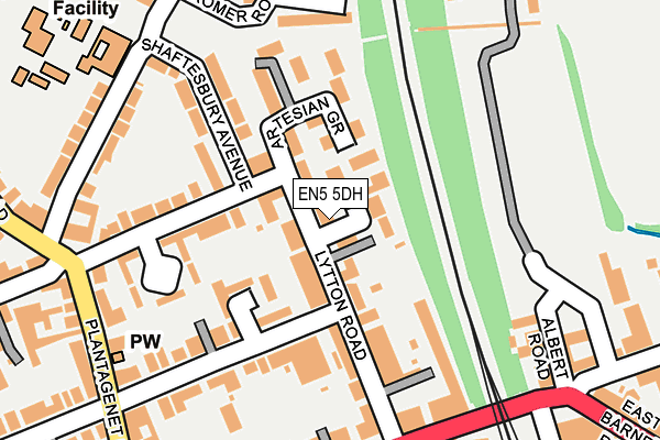 EN5 5DH map - OS OpenMap – Local (Ordnance Survey)