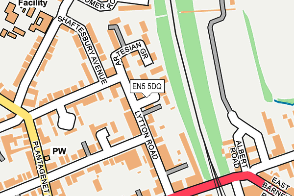 EN5 5DQ map - OS OpenMap – Local (Ordnance Survey)