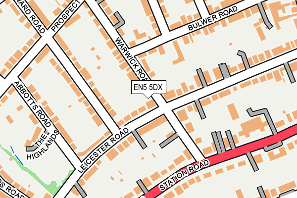 EN5 5DX map - OS OpenMap – Local (Ordnance Survey)