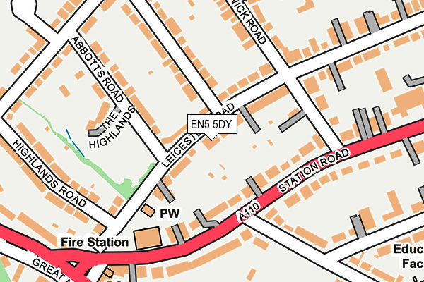 EN5 5DY map - OS OpenMap – Local (Ordnance Survey)