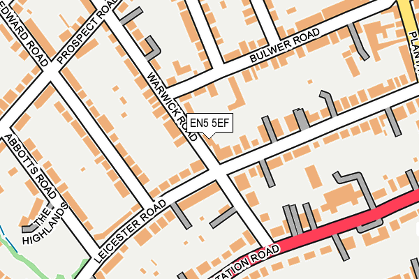 EN5 5EF map - OS OpenMap – Local (Ordnance Survey)