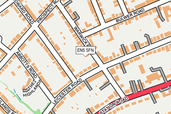 EN5 5FN map - OS OpenMap – Local (Ordnance Survey)