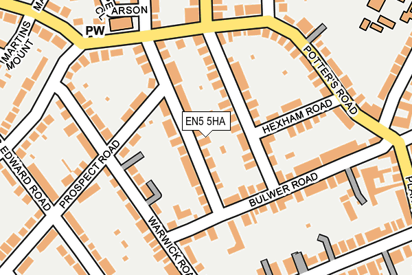 EN5 5HA map - OS OpenMap – Local (Ordnance Survey)
