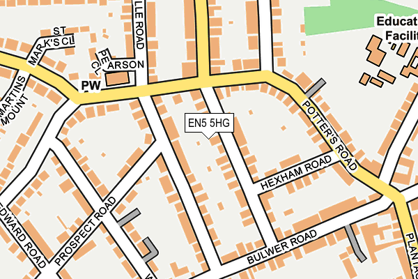 EN5 5HG map - OS OpenMap – Local (Ordnance Survey)