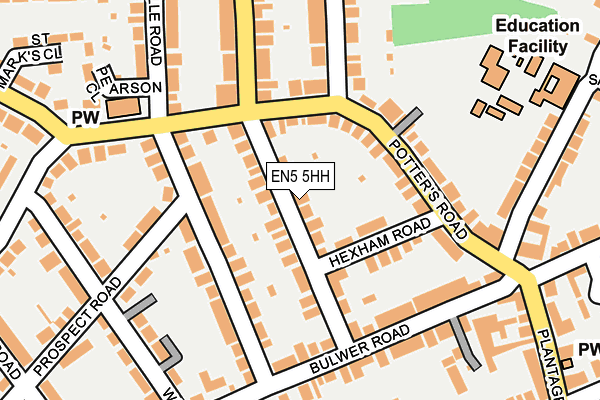 EN5 5HH map - OS OpenMap – Local (Ordnance Survey)