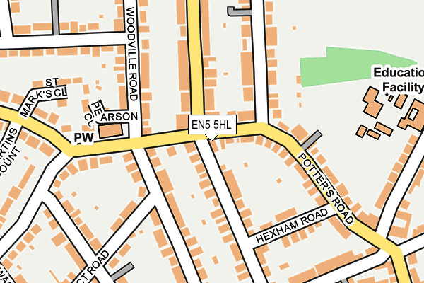 EN5 5HL map - OS OpenMap – Local (Ordnance Survey)
