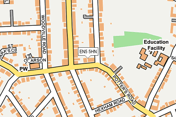 EN5 5HN map - OS OpenMap – Local (Ordnance Survey)