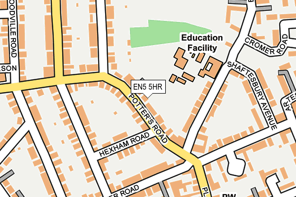 EN5 5HR map - OS OpenMap – Local (Ordnance Survey)