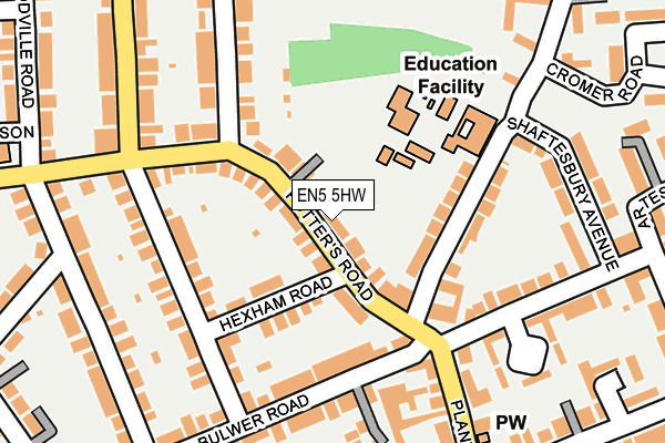 EN5 5HW map - OS OpenMap – Local (Ordnance Survey)