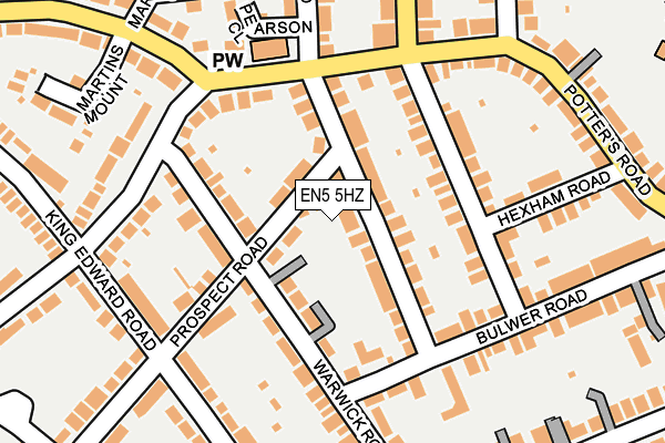 EN5 5HZ map - OS OpenMap – Local (Ordnance Survey)