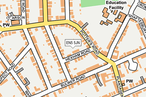 EN5 5JN map - OS OpenMap – Local (Ordnance Survey)