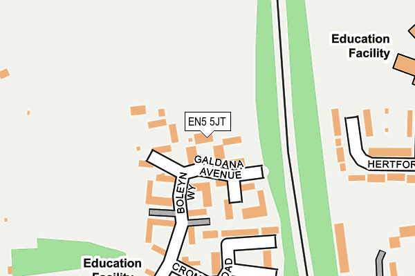 EN5 5JT map - OS OpenMap – Local (Ordnance Survey)