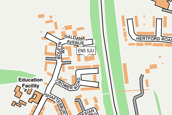 EN5 5JU map - OS OpenMap – Local (Ordnance Survey)