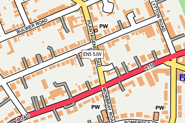 EN5 5JW map - OS OpenMap – Local (Ordnance Survey)