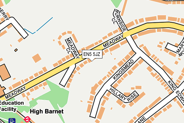 EN5 5JZ map - OS OpenMap – Local (Ordnance Survey)