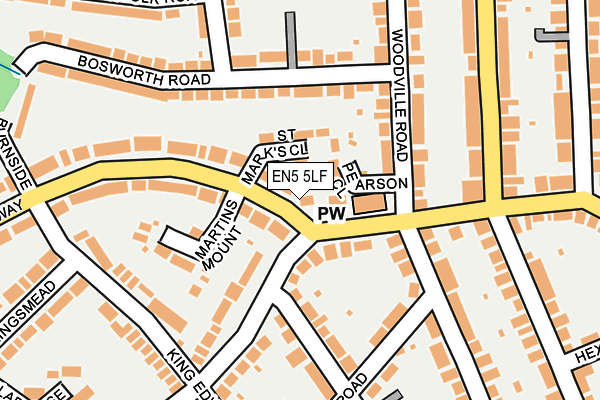 EN5 5LF map - OS OpenMap – Local (Ordnance Survey)