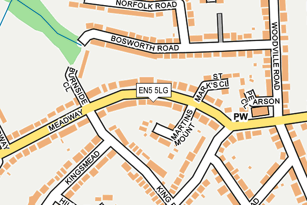 EN5 5LG map - OS OpenMap – Local (Ordnance Survey)