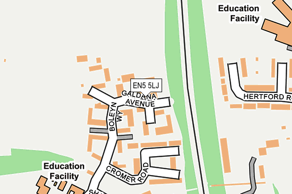 EN5 5LJ map - OS OpenMap – Local (Ordnance Survey)