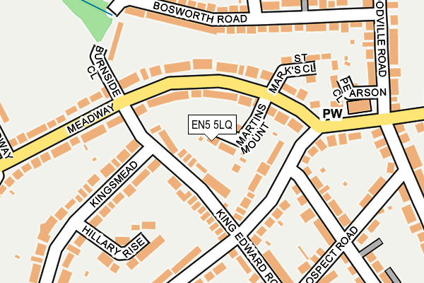 EN5 5LQ map - OS OpenMap – Local (Ordnance Survey)