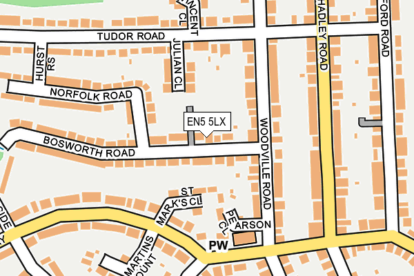 EN5 5LX map - OS OpenMap – Local (Ordnance Survey)