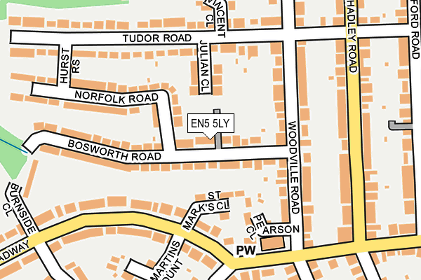 EN5 5LY map - OS OpenMap – Local (Ordnance Survey)