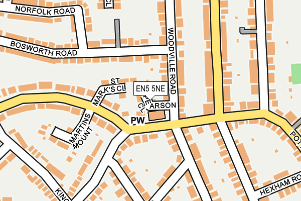 EN5 5NE map - OS OpenMap – Local (Ordnance Survey)