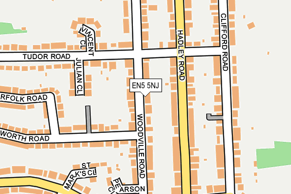 EN5 5NJ map - OS OpenMap – Local (Ordnance Survey)