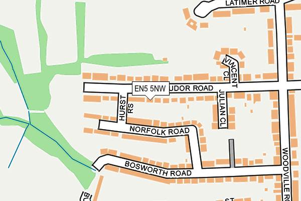 EN5 5NW map - OS OpenMap – Local (Ordnance Survey)