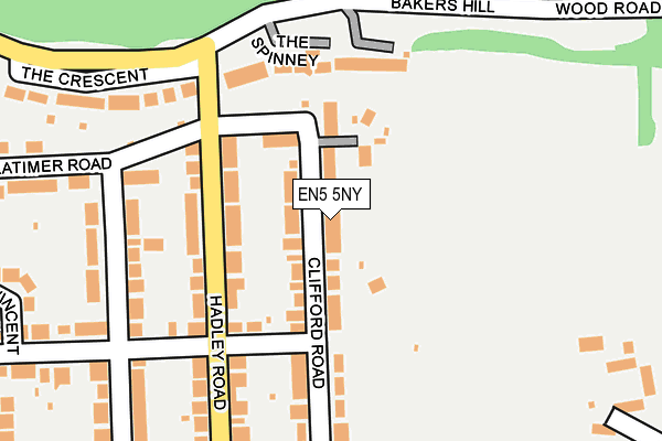 EN5 5NY map - OS OpenMap – Local (Ordnance Survey)