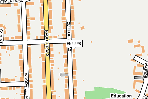 EN5 5PB map - OS OpenMap – Local (Ordnance Survey)