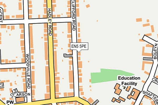 EN5 5PE map - OS OpenMap – Local (Ordnance Survey)