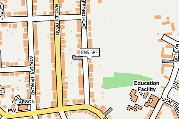 EN5 5PF map - OS OpenMap – Local (Ordnance Survey)
