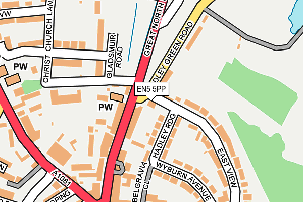 EN5 5PP map - OS OpenMap – Local (Ordnance Survey)