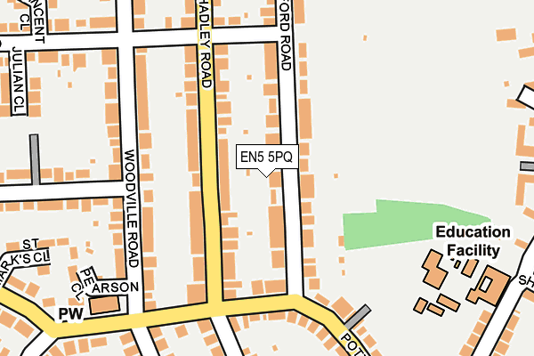 EN5 5PQ map - OS OpenMap – Local (Ordnance Survey)