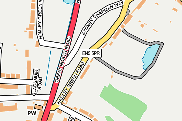 EN5 5PR map - OS OpenMap – Local (Ordnance Survey)