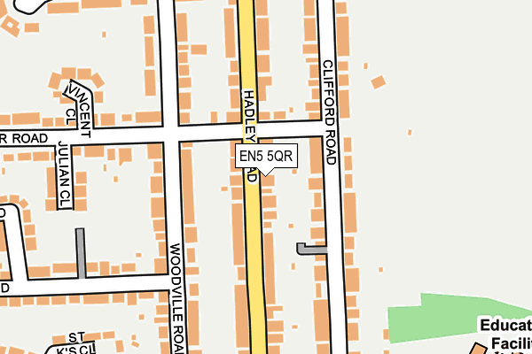 EN5 5QR map - OS OpenMap – Local (Ordnance Survey)