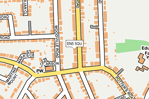 EN5 5QU map - OS OpenMap – Local (Ordnance Survey)