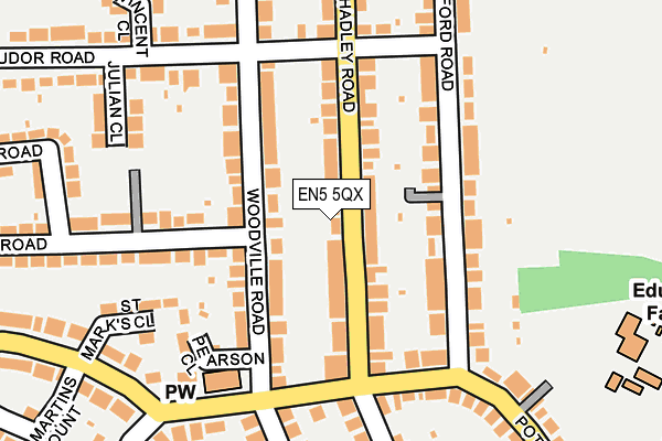 EN5 5QX map - OS OpenMap – Local (Ordnance Survey)