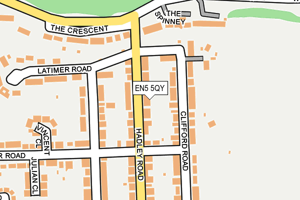 EN5 5QY map - OS OpenMap – Local (Ordnance Survey)