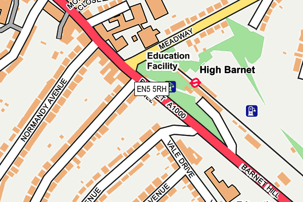 EN5 5RH map - OS OpenMap – Local (Ordnance Survey)