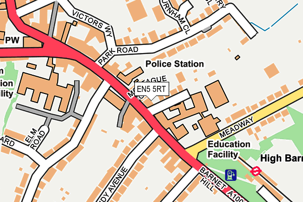 EN5 5RT map - OS OpenMap – Local (Ordnance Survey)
