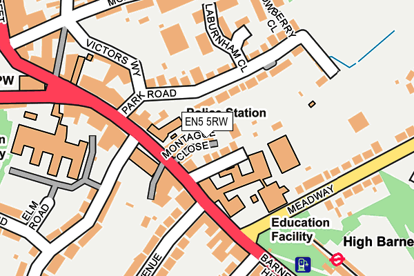 EN5 5RW map - OS OpenMap – Local (Ordnance Survey)