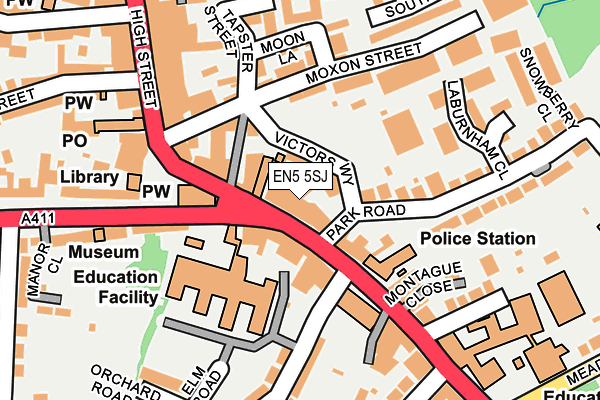 EN5 5SJ map - OS OpenMap – Local (Ordnance Survey)