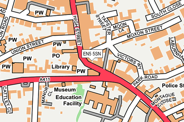 EN5 5SN map - OS OpenMap – Local (Ordnance Survey)