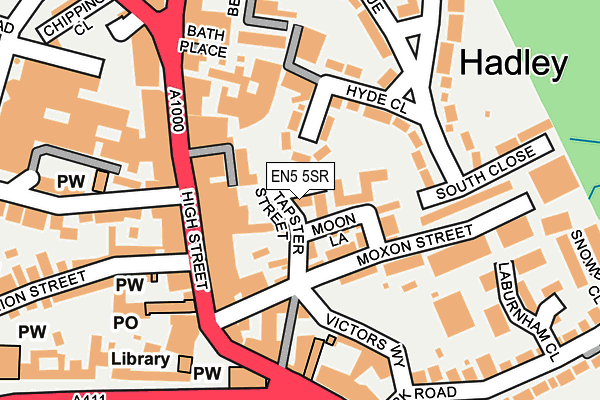 EN5 5SR map - OS OpenMap – Local (Ordnance Survey)