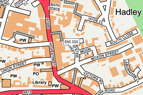 EN5 5SS map - OS OpenMap – Local (Ordnance Survey)