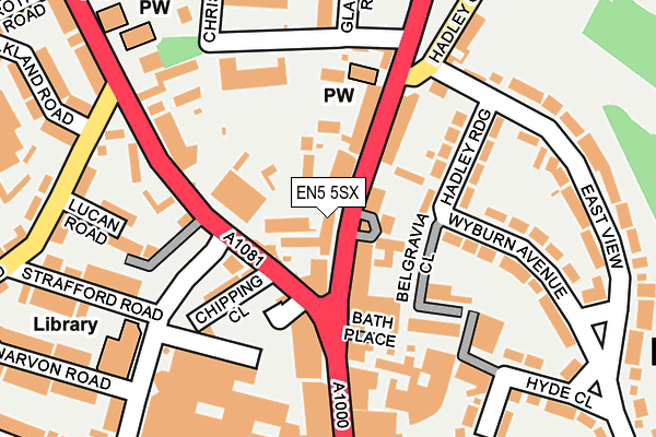 EN5 5SX map - OS OpenMap – Local (Ordnance Survey)