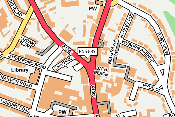 EN5 5SY map - OS OpenMap – Local (Ordnance Survey)