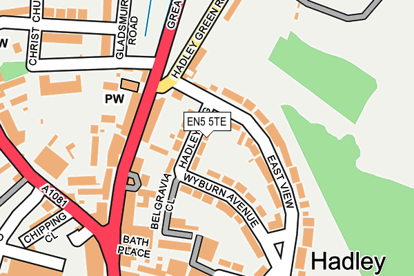 EN5 5TE map - OS OpenMap – Local (Ordnance Survey)
