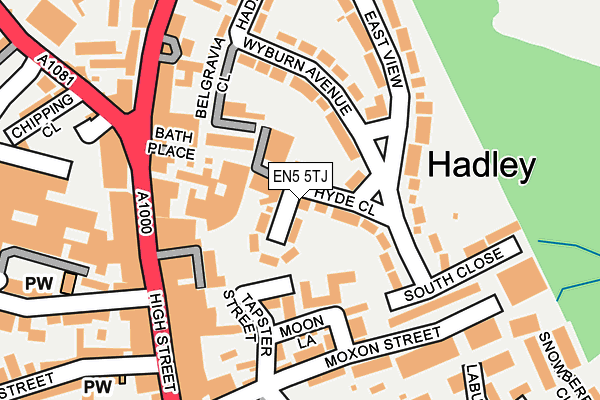 EN5 5TJ map - OS OpenMap – Local (Ordnance Survey)